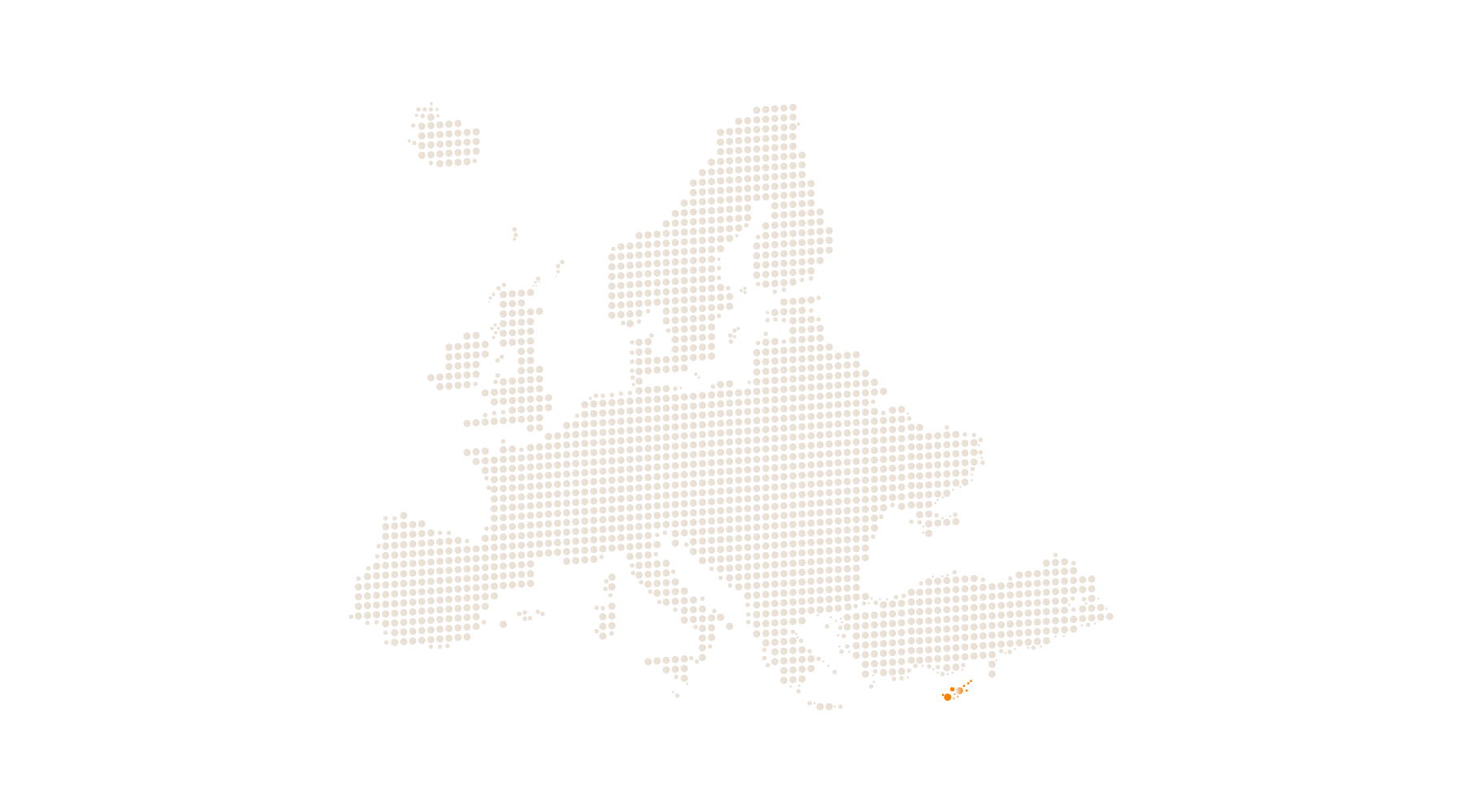 Europe dotted map